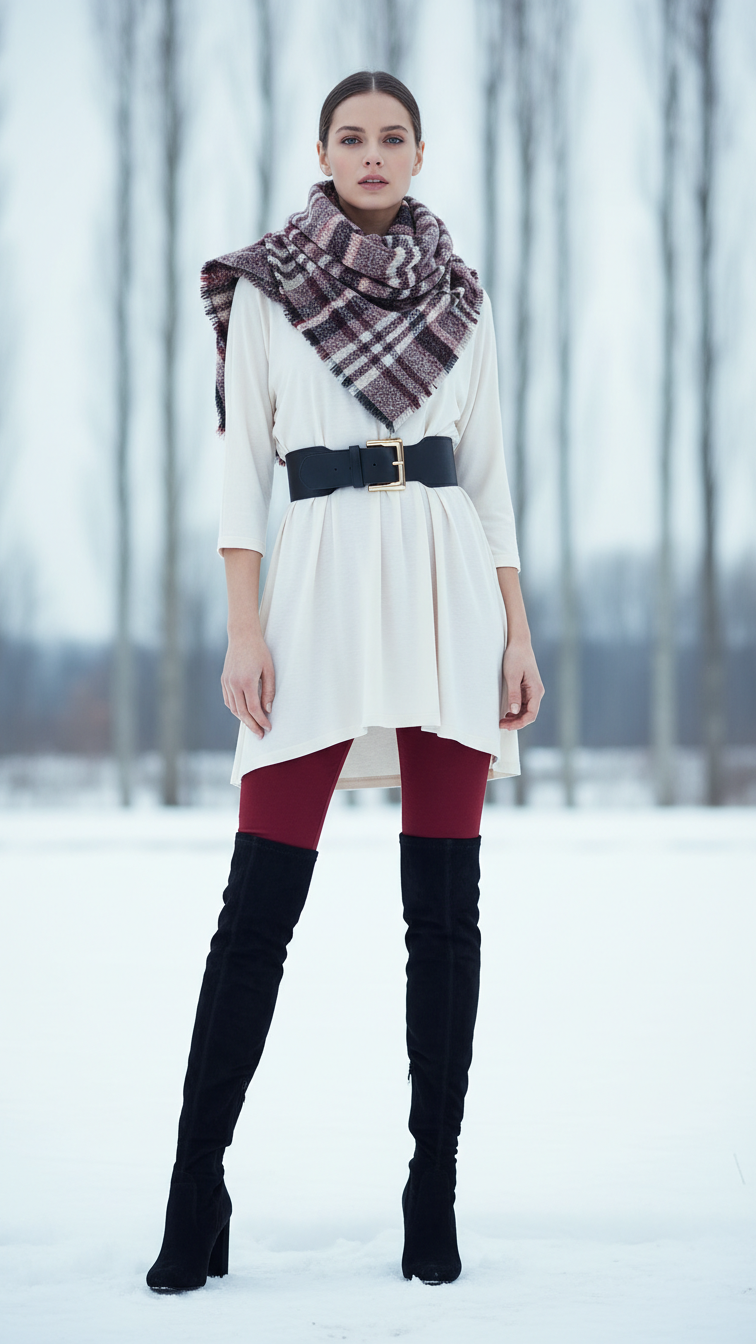 12 Burgundy Leggings Outfit Winter Ideas for Rich Winter Tones