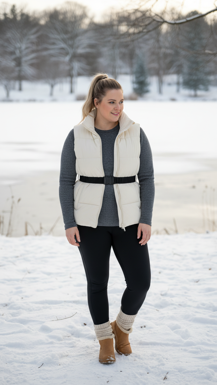 10 Plus Size Winter Outfits With Black Leggings for Cold Weather