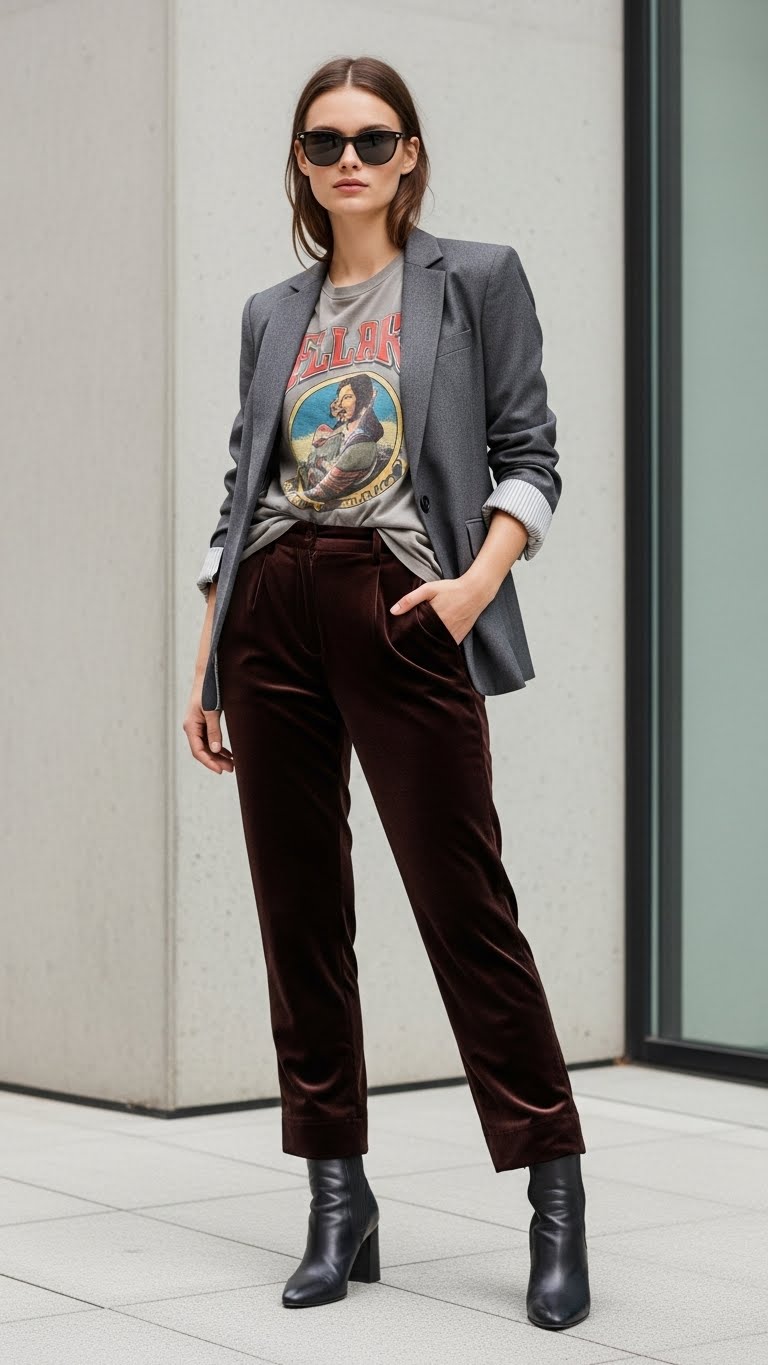 11 Velvet Trousers Outfit Ideas for a Luxe Feel